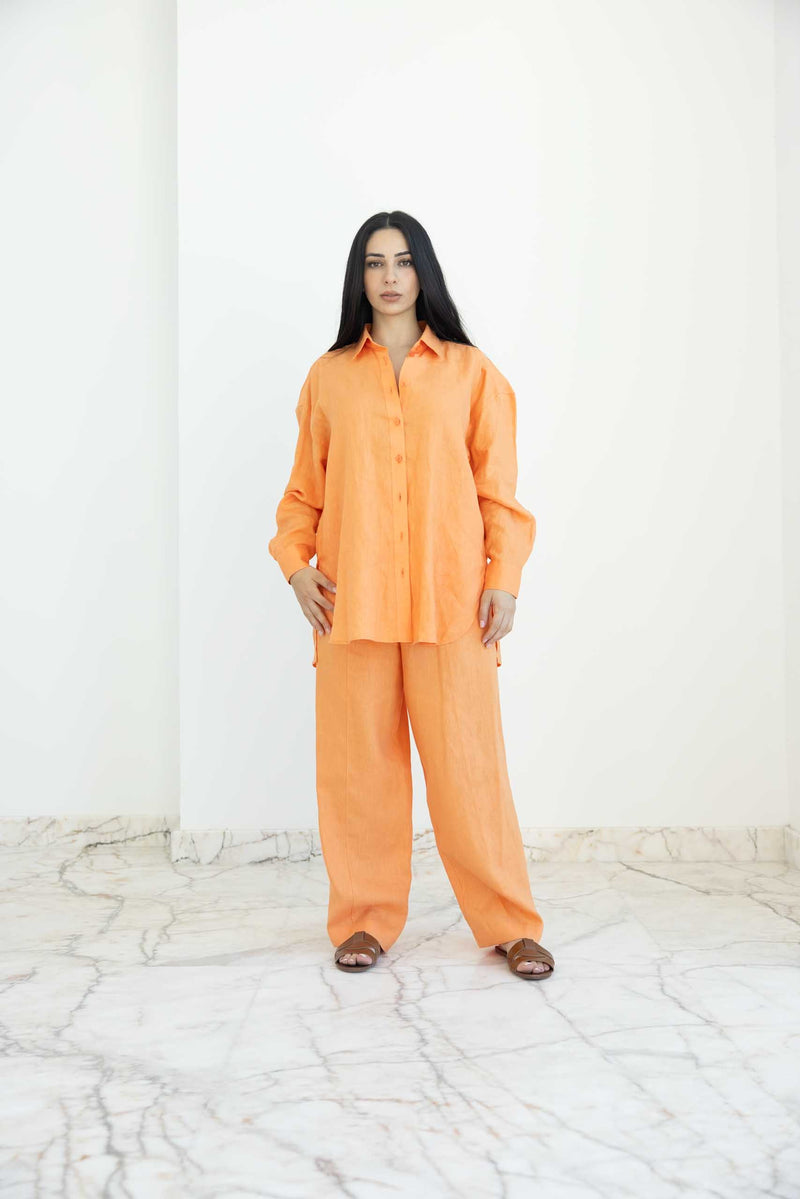 Orange Linen Pants