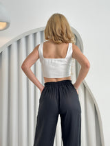 Linen Pants With Elastic Belt "Sofia"