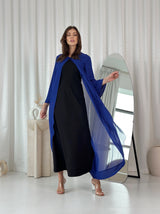 ROYAL BLUE AND BLACK KAFTAN