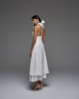 Linen Midi Dress With Open Back “Marilyn”