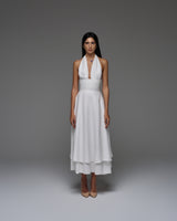 Linen Midi Dress With Open Back “Marilyn”