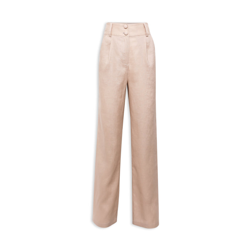 Linen High - Waisted Straight Fit Pants "Zlata"