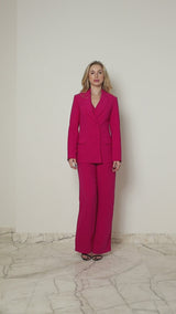 Three Piece Suit In Crepe & Silk